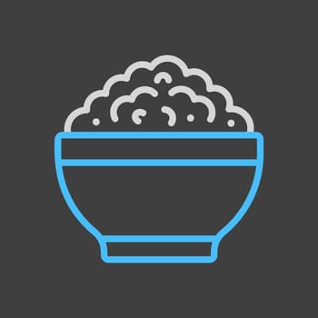 Cottage cheese in bowl vector icon