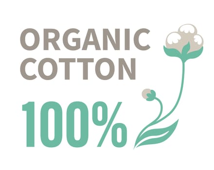 Cotton organic textile fiber package sticker, logo