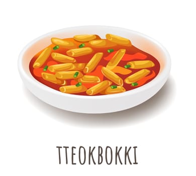 Tteokbokki or topokki, popular Korean street food