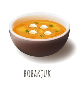 Hobakjuk, Korean pumpkin porridge with rice balls