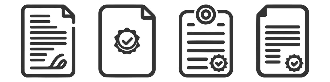 Legal Documents icon set, pack, collection. Legal Documents symbol template.