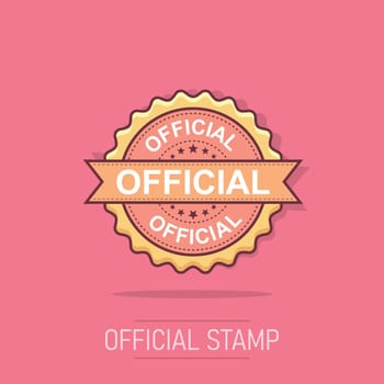 Official grunge rubber stamp. Vector illustration on white background. Business concept official stamp pictogram.