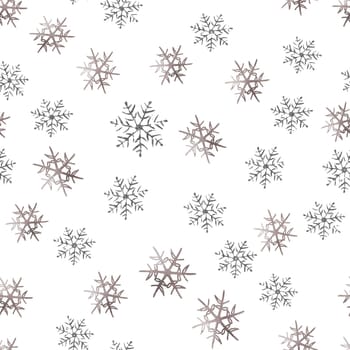 Silver and glitter snowflake seamless pattern overlay for textile or wallpapers Vector background for Christmas design.