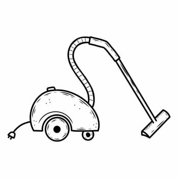 Vacuum cleaner. Vector doodle illustration. Hand drawn Icon.