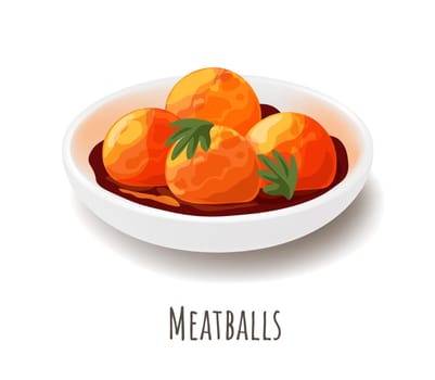 Meatballs in sauce, balanced diet and nutrition