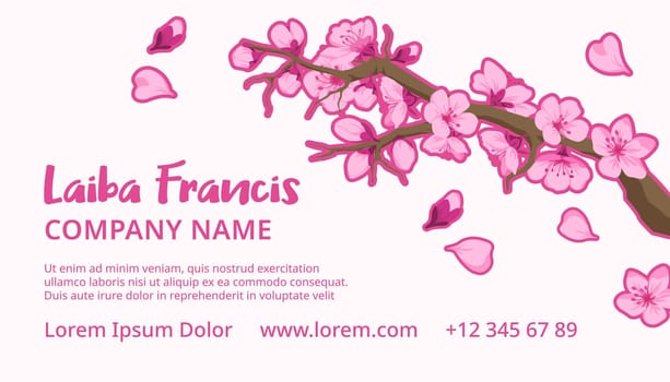 Elegant feminine business card with company name
