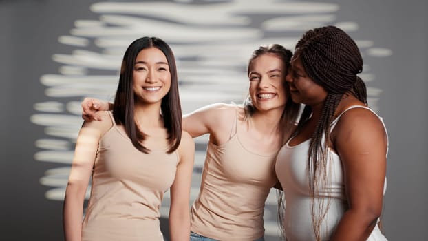 Interracial group of models promoting body positivity