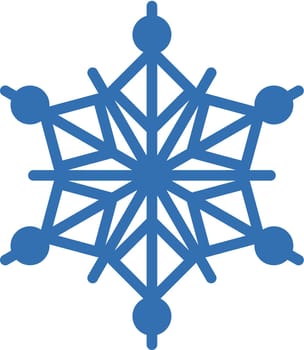 Winter Blue Freeze Snowflake Thick Line Icon