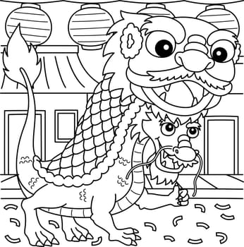 Year of the Dragon Chinese Dragon Dance Coloring