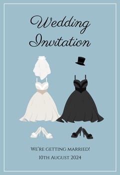 Wedding invitation for the wedding of two women with two wedding dresses