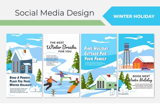 Social media stories set with winter holidays offer