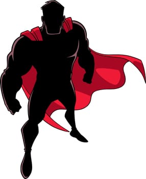 Superhero From Above Silhouette