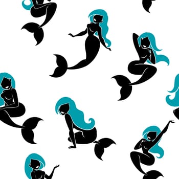 Mermaid Silhouette Pattern