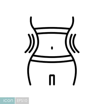 Weight loss icon with woman's waist