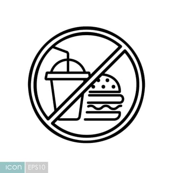 No fast food and drink vector icon