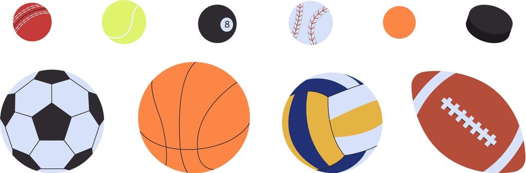 Balls for Different Sports Vector Set