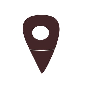 button gps icon of broun color in a cartoon style