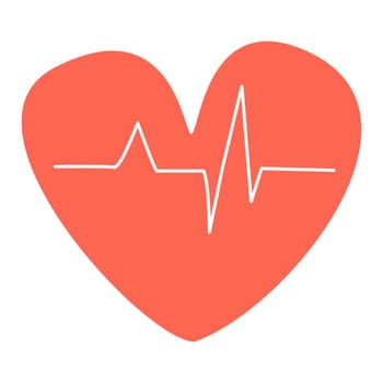 Blood pressure or heart cheering cardiogram icon