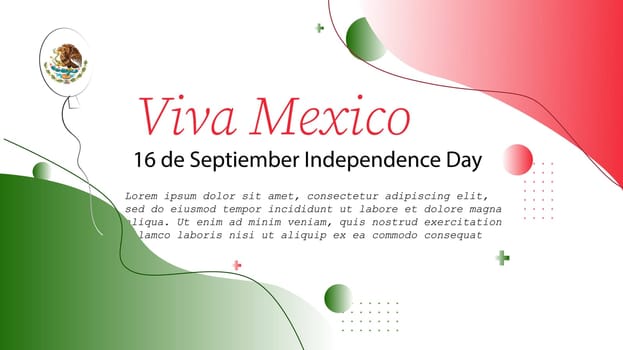flat horizontal banner invitation for mexico day