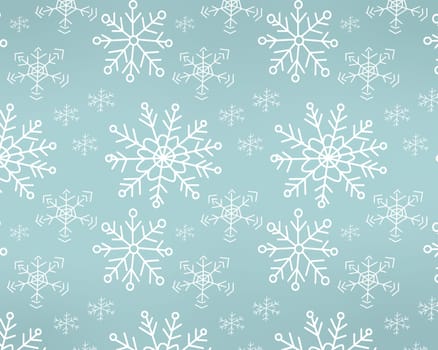 Seamless vector pattern with cute snowflakes