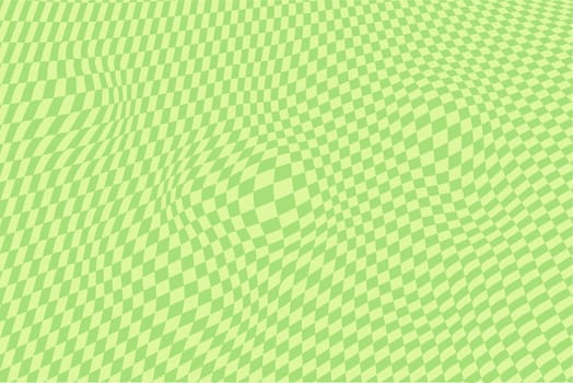 Green retro psychedelic checkerboard pattern. Groovy funky textures.
