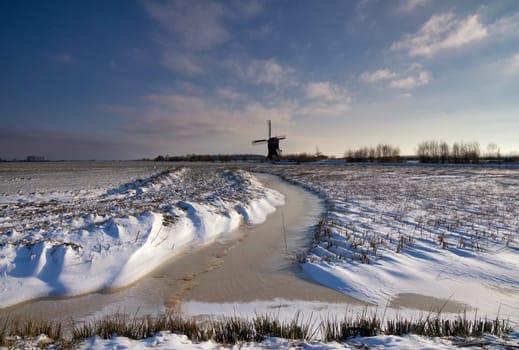 The Broekmolen in a winter landscape