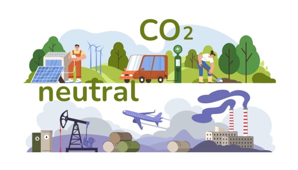 Flat people help save CO2 neutral and eco balance