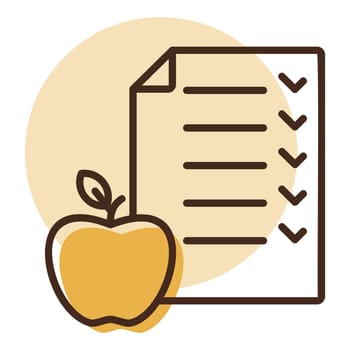 Diet list with apple vector icon