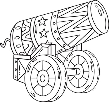 Circus Cannonball Isolated Coloring Page for Kids