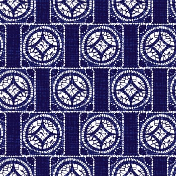 Vector blue shibori quilt squares stacks seamless pattern. Suitable for textile, gift wrap and wallpaper.