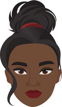African woman head with stylish bun