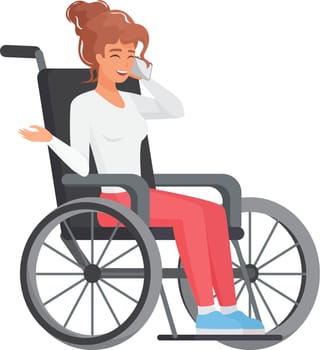 Woman in wheelchair talking on phone