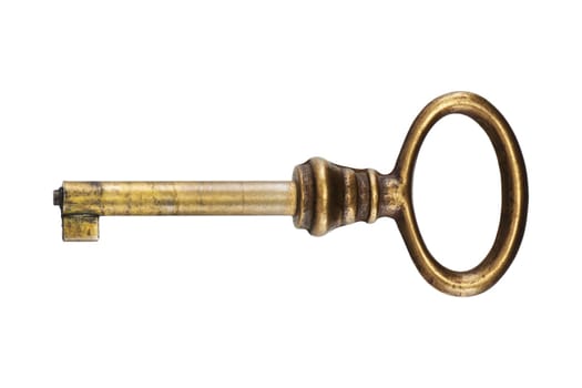An old brass mortice lock key