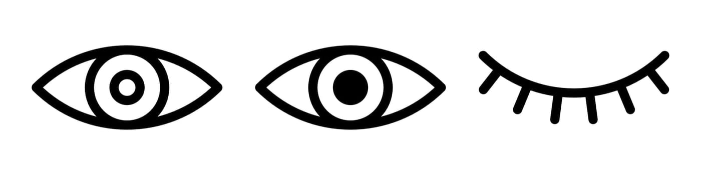 Eyes icon set symbol basic simple design