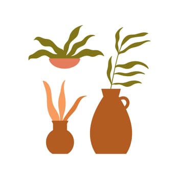 Moroccan clay pots with plants