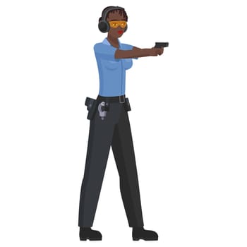 Black police woman target practice