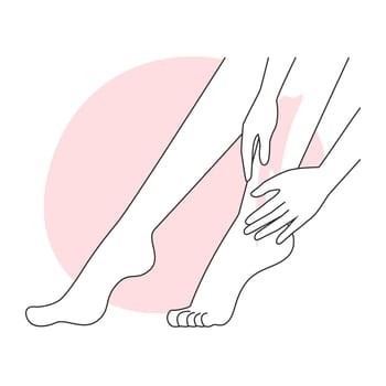 Girl applying spf cream on feet