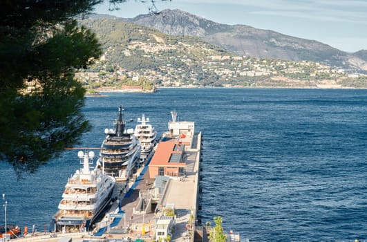 Monaco, Monte Carlo, 28 September 2022 - a lot of luxury yachts at the famous motorboat exhibition in the principality, the most expensive boats for the richest people around the world, yacht brokers