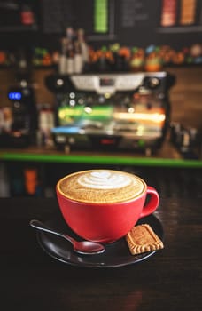 Hot coffee cappuccino latte art