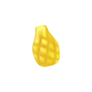 3D yellow chewy jelly candy with sweet and sour pineapple flavor