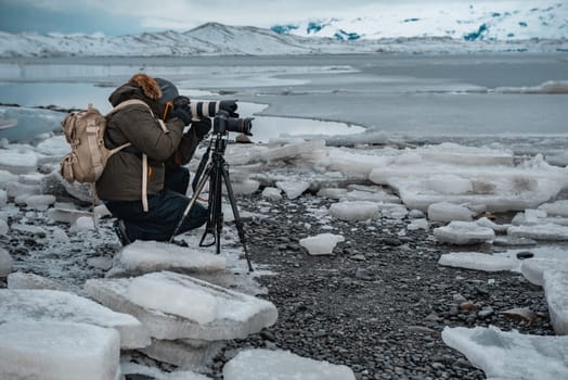 Photographer Taking Picture of Iceland Beauty