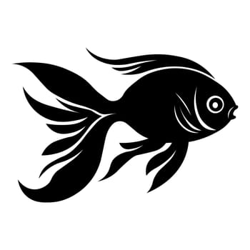 Goldfish black vector icon on white background