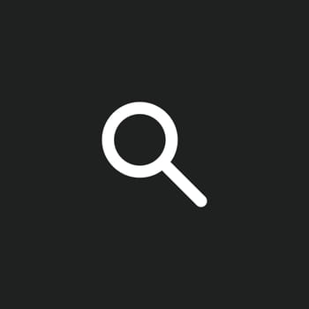 Magnifying glass or search icon on black backgrond