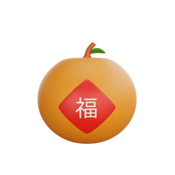 3D illustration of Chinese Orange icon Chinese New Year design