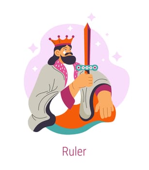 Jungian archetype of Ruler, king wearing crown