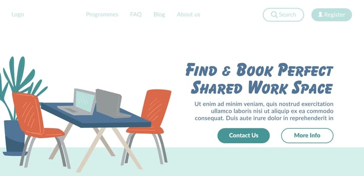 Find and book shared work space, coworking web