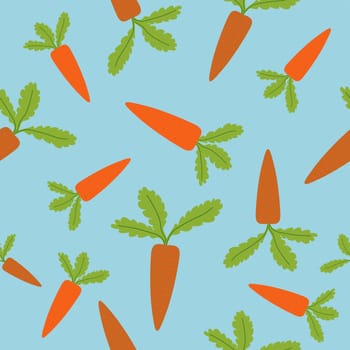 Carrots with leaves, vegetable wallpaper print