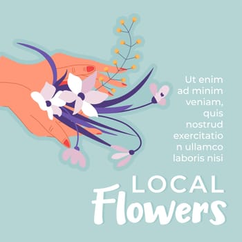 Local flowers advertisements poster or banner