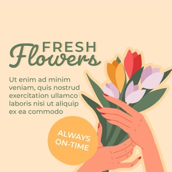 Fresh flowers, always on time advertisement poster