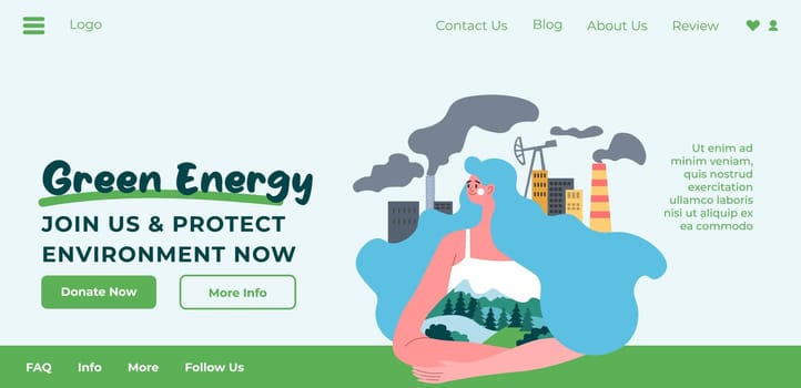 Green energy, protect environment website page